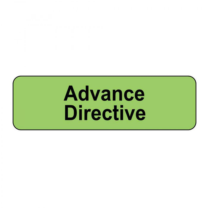 Label Paper Permanent Advance Directive 1 1/4" X 3/8" Fl. Green 1000 Per Roll