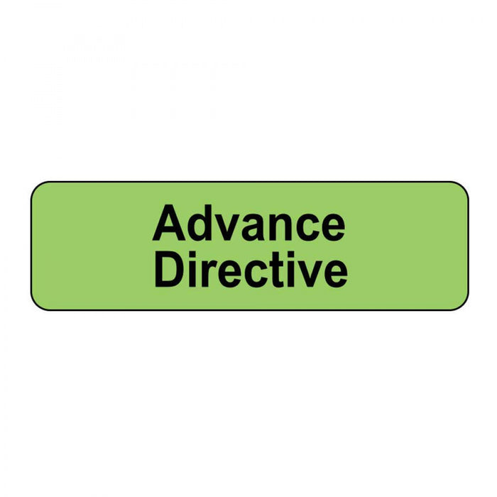 Label Paper Removable Advance Directive 1 1/4" X 3/8" Fl. Green 1000 Per Roll