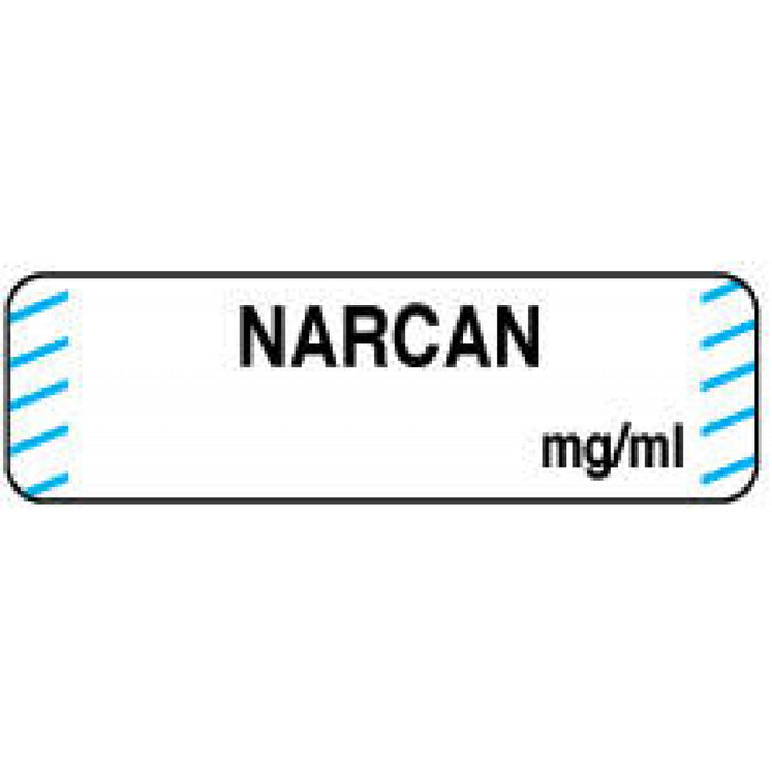 Anesthesia Label (Paper, Permanent) Narcan Mg/Ml 1 1/4