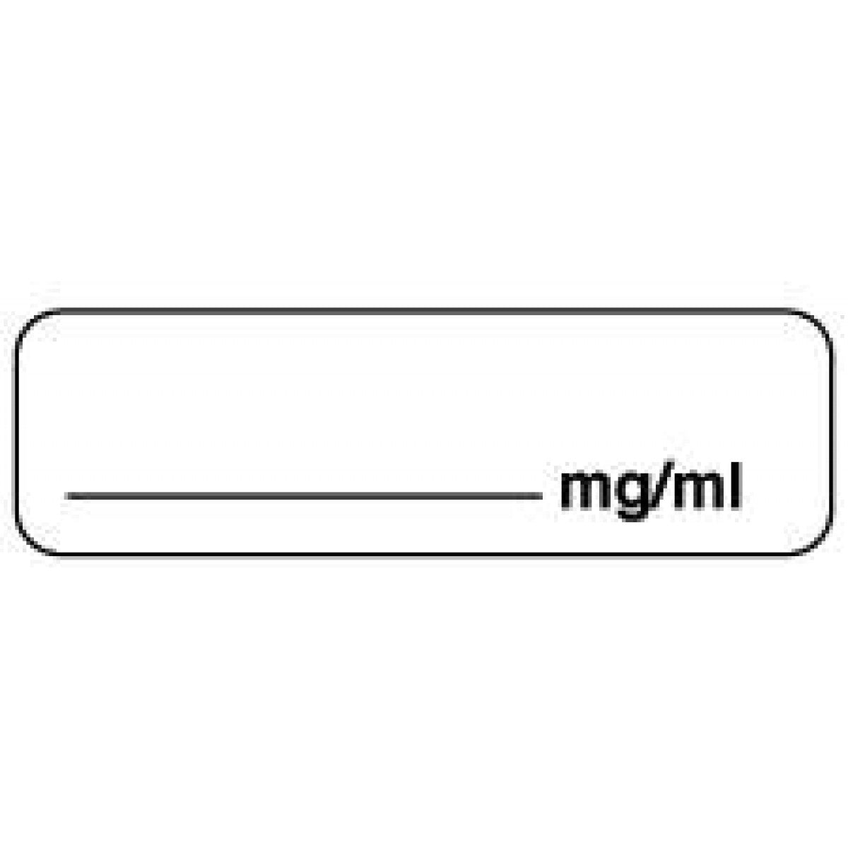 Anesthesia Label (Paper, Permanent) ___ Mg/Ml 1 1/4" X 3/8" White 10