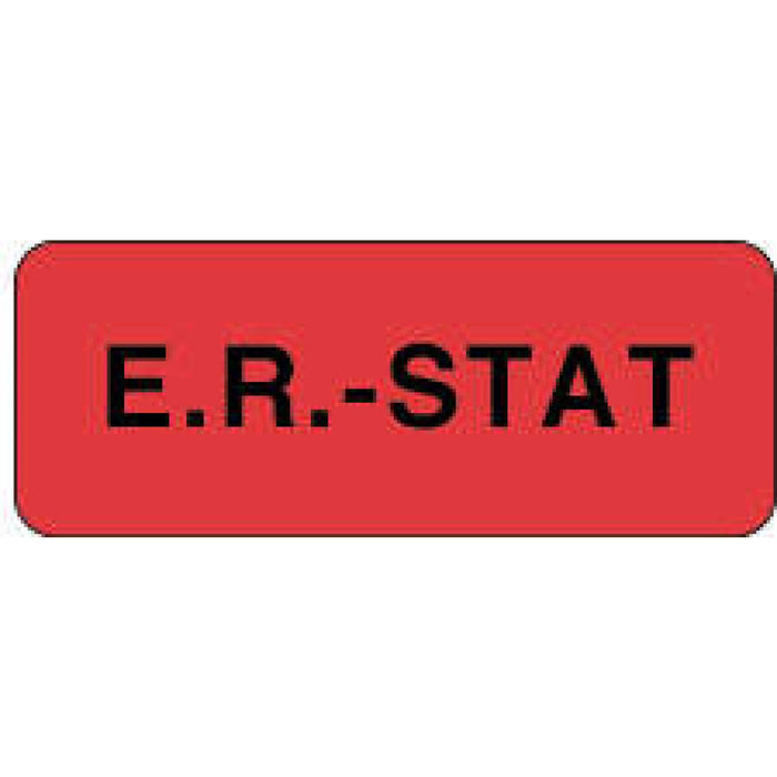 Label Paper Permanent E.R.-Stat 2 1/4" X 7/8" Fl. Red 1000 Per Roll
