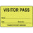 Visitor Pass Label Paper Removable Visitor Pass Name 1" Core 2 3/4 " X 1 3/4" Fl. Yellow 1000 Per Roll