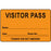 Visitor Pass Label Paper Removable Visitor Pass Name 1" Core 2 3/4 " X 1 3/4" Fl. Orange 1000 Per Roll