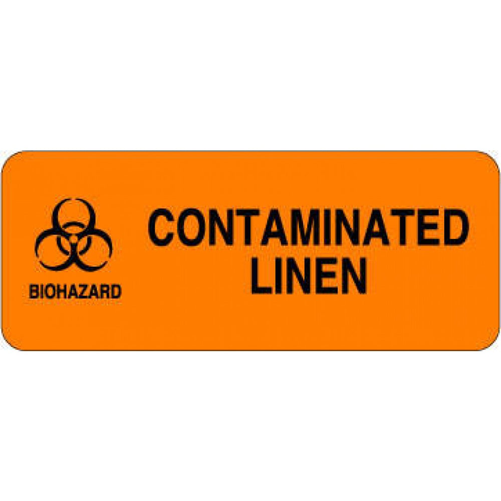 Label Paper Permanent Biohazard Contaminated 5" X 2" Fl. Orange 250 Per Roll