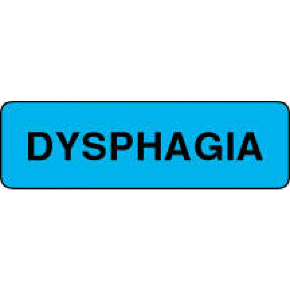Label Paper Permanent Dysphagia 1 1/4" X 3/8" Blue 1000 Per Roll