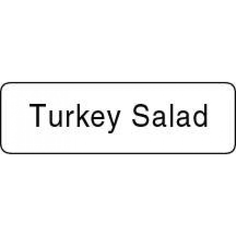Label Paper Permanent Turkey Salad 1 1/4" X 3/8" White 1000 Per Roll