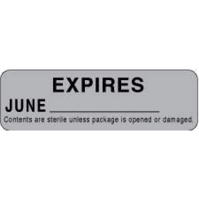 Label Paper Permanent Expires June 2 7/8" X 7/8" Gray 1000 Per Roll