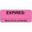 Label Paper Removable Expires: ___ 2 1/4" X 7/8" Fl. Pink 1000 Per Roll