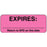 Label Paper Removable Expires: ___ 2 1/4" X 7/8" Fl. Pink 1000 Per Roll