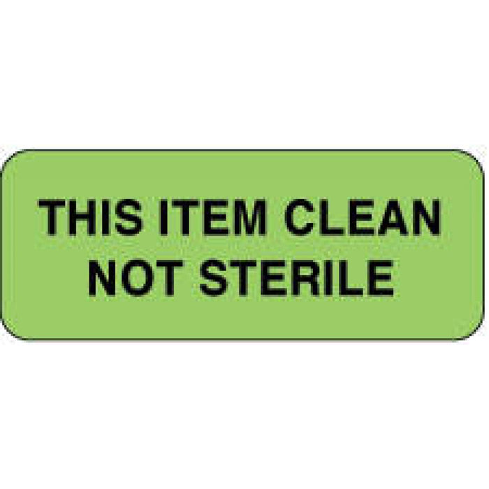 Label Paper Removable This Item Clean 2 1/4" X 7/8" Fl. Green 1000 Per Roll