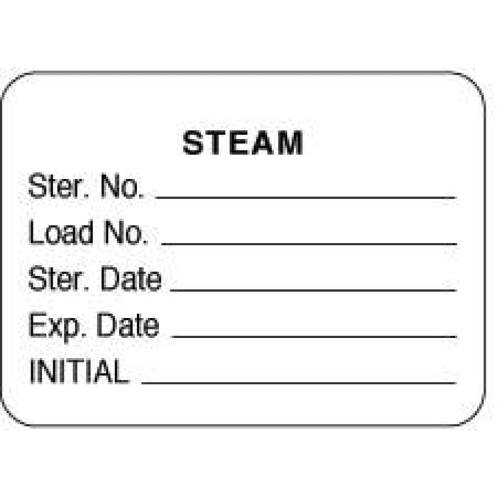 Label Paper Removable Steam Ster. No. 1 7/8" X 1 3/8" White 1000 Per Roll