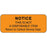 Label Paper Removable Notice This Is Not A 2 1/4" X 7/8" Fl. Orange 1000 Per Roll