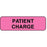 Label Paper Removable Patient Charge 1 1/4" X 3/8" Fl. Pink 1000 Per Roll