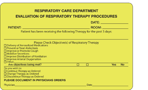 Label Paper Permanent Respiratory Care 4" X 2 5/8" Fl. Yellow 500 Per Roll