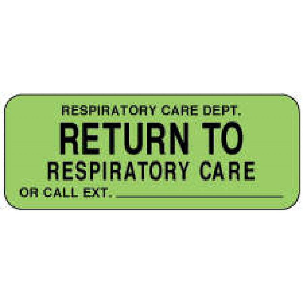 Label Paper Permanent Respiratory Care 2 1/4" X 7/8" Fl. Green 1000 Per Roll