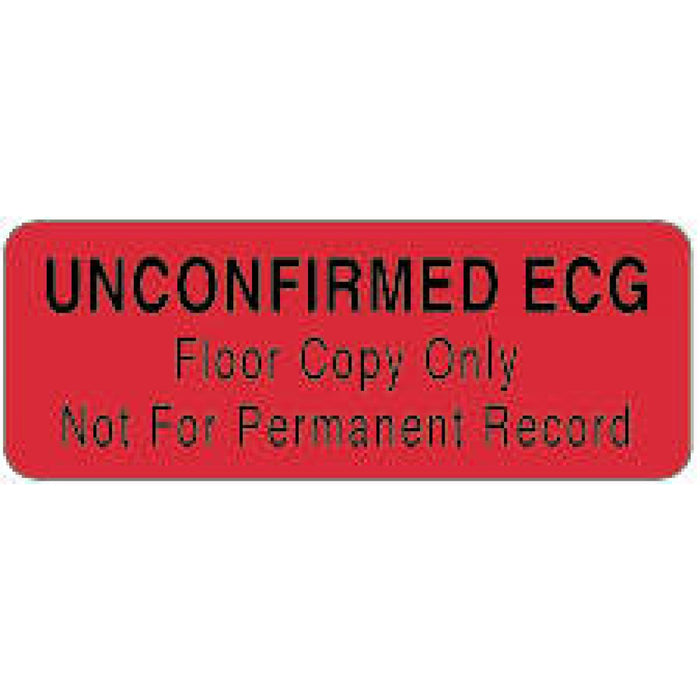 Label Paper Permanent Unconfirmed Ecg 2 7/8" X 7/8" Fl. Red 1000 Per Roll
