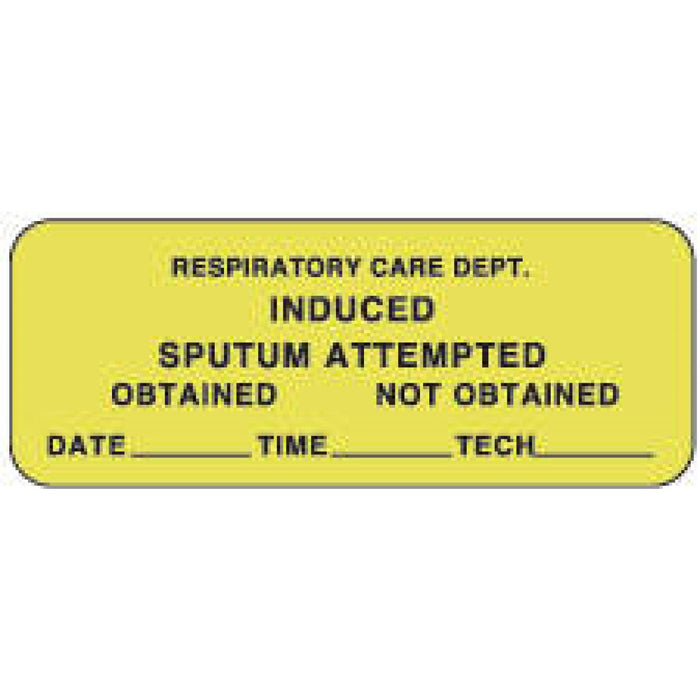 Label Paper Permanent Respiratory Care 2 1/4" X 7/8" Fl. Yellow 1000 Per Roll