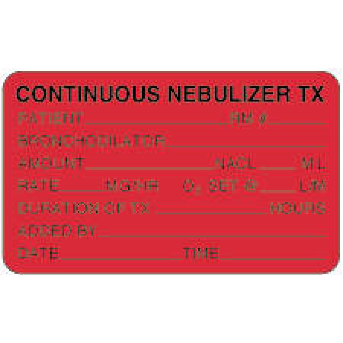 Nebulizer Paper Script Label Paper Permanent Continuous Nebulizer 2 1/2