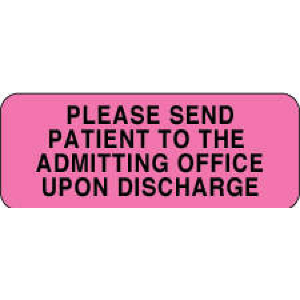 Label Paper Permanent Please Send Patient 2 1/4" X 7/8" Fl. Pink 1000 Per Roll