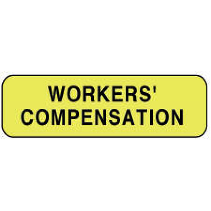 Label Paper Permanent Workers Comp 1 1/4" X 3/8" Fl. Yellow 1000 Per Roll