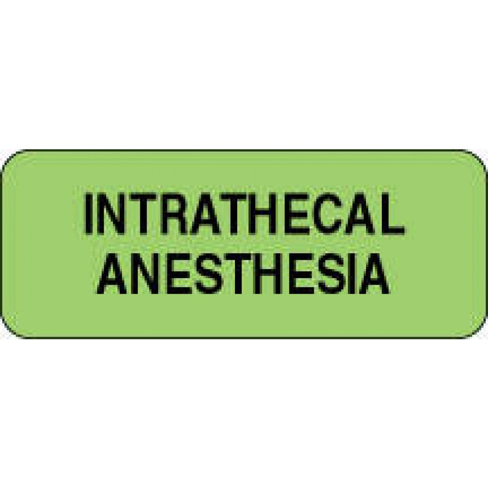 Label Paper Permanent Intrathecal Anes 2 1/4" X 7/8" Fl. Green 1000 Per Roll