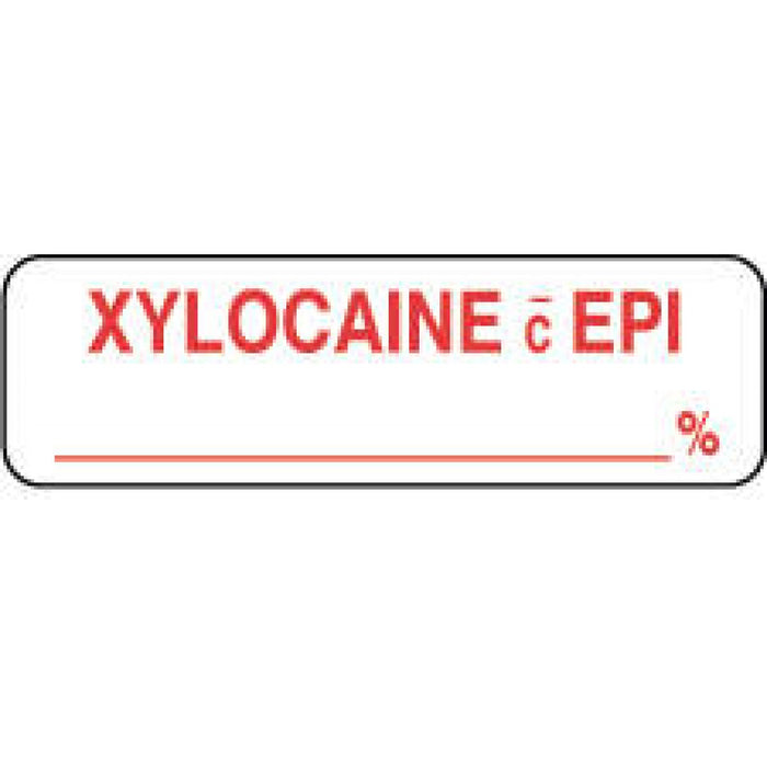 Anesthesia Label Paper Permanent Xylocaine C Epi 1 1/4" X 3/8" White 1000 Per Roll