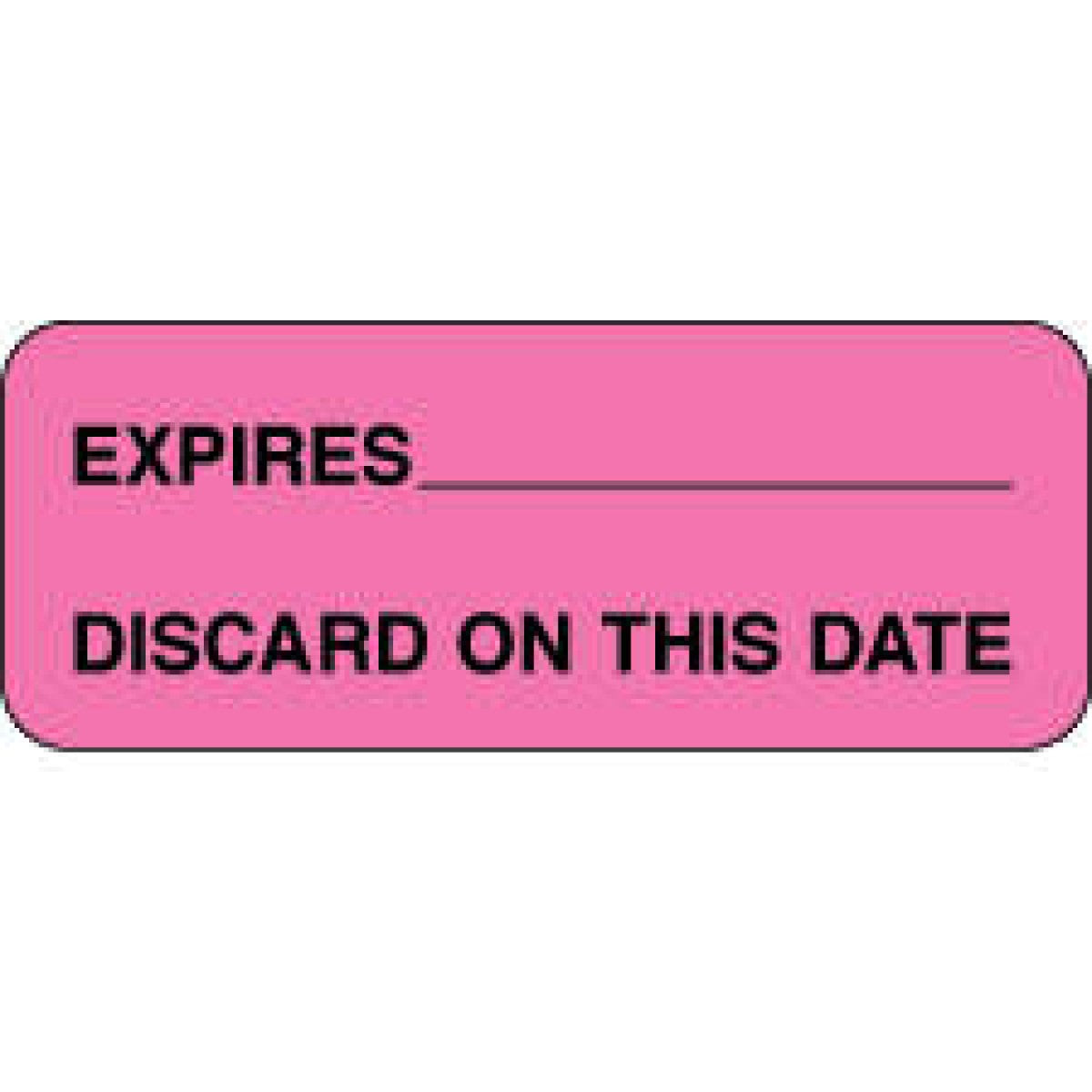 Label Paper Permanent Expires ___ Discard 2 1/4