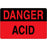 Label Paper Permanent Danger Acid 1 1/2" Core 4" X 2 5/8" Fl. Red 500 Per Roll