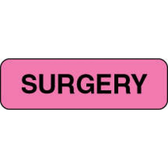 Label Paper Permanent Surgery 1 1/4" X 3/8" Fl. Pink 1000 Per Roll