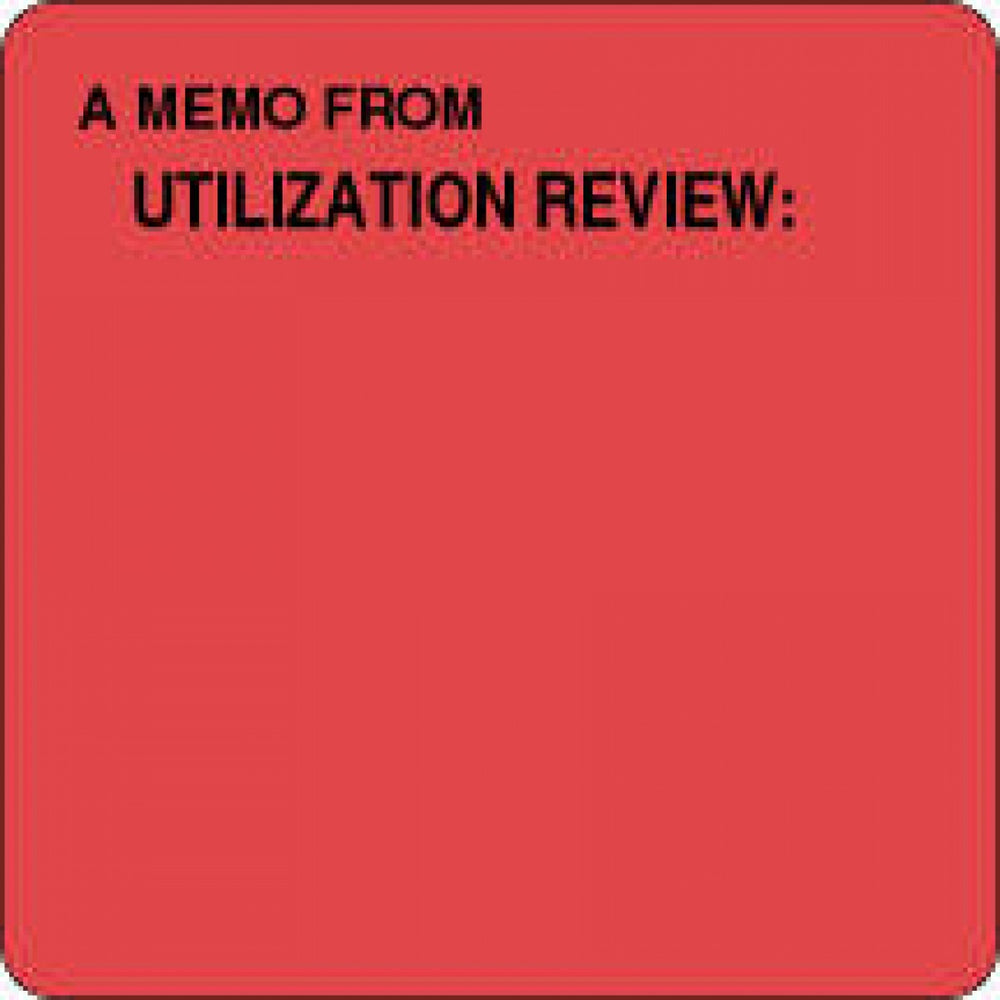 Label Paper Removable A Memo From Utilization 2 1/2" X 2 1/2" Fl. Red 500 Per Roll