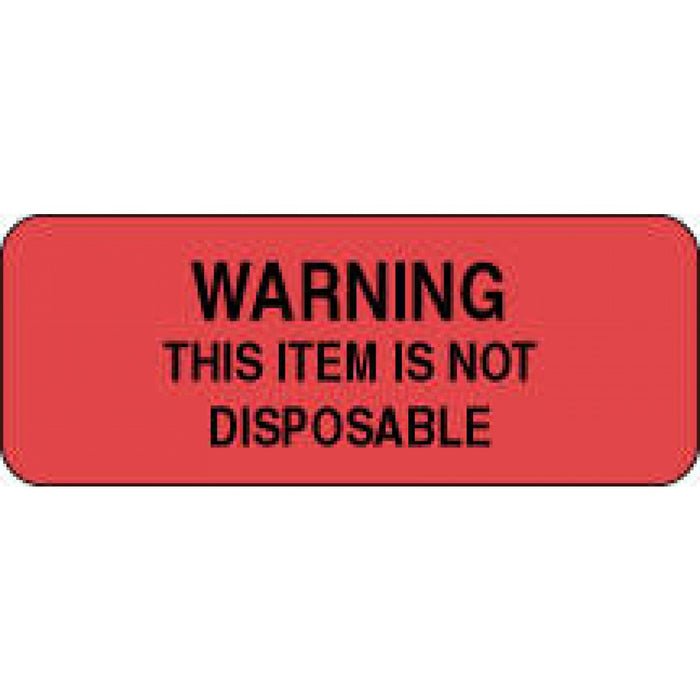 Label Paper Permanent Warning This Item 2 1/4" X 7/8" Fl. Red 1000 Per Roll