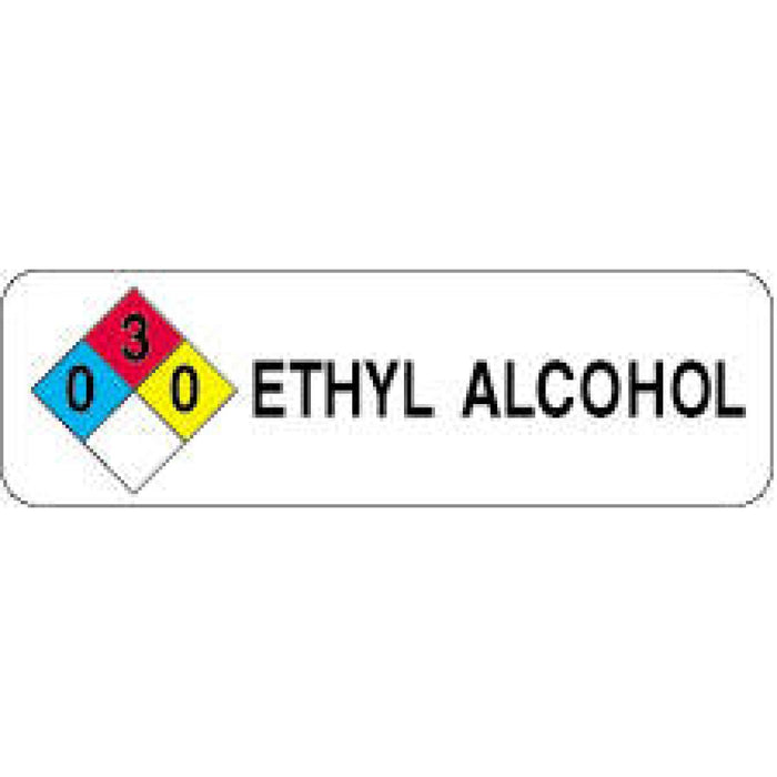 Label Paper Permanent 3 0 0 Ethyl Alcohol 2 7/8" X 7/8" White 1000 Per Roll