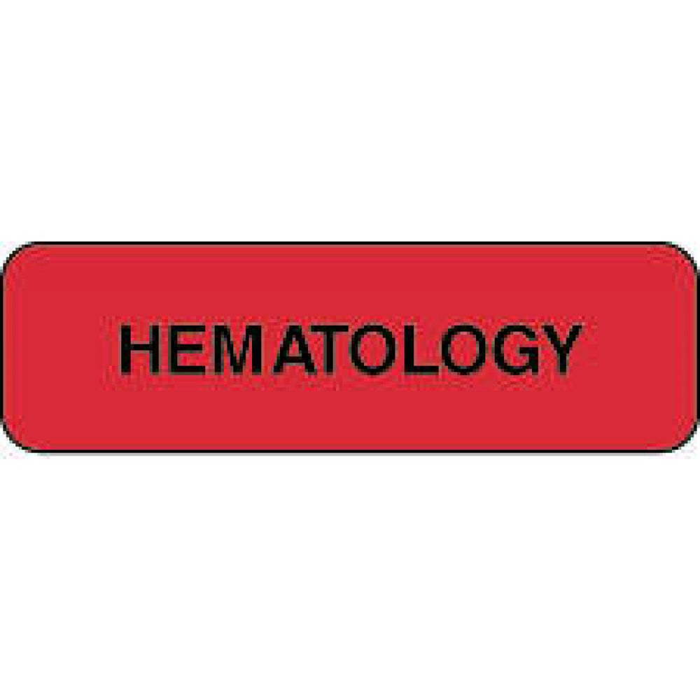 Label Paper Permanent Hematology 1 1/4" X 3/8" Fl. Red 1000 Per Roll