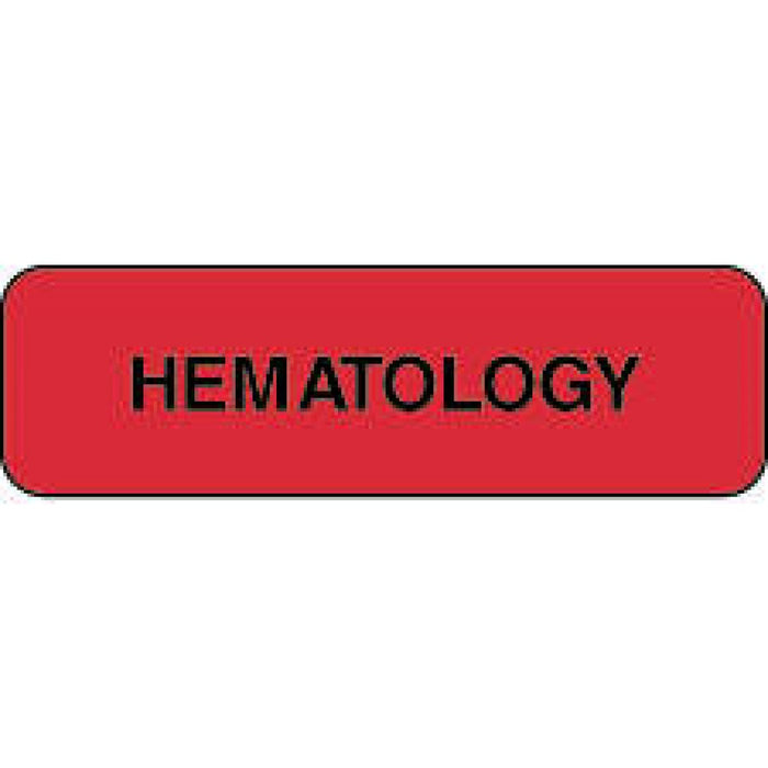 Label Paper Permanent Hematology 1 1/4" X 3/8" Fl. Red 1000 Per Roll