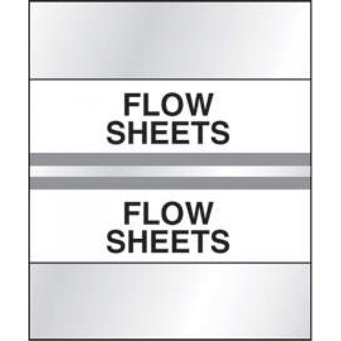 Chart Tab Paper Flow Sheets Flow 1 1/2" X 1 1/4" Gray 100 Per Package