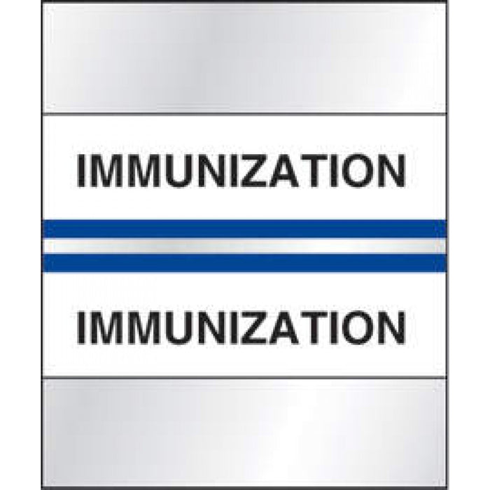 Chart Tab Paper Immunization 1 1/2" X 1 1/4" Blue 100 Per Package