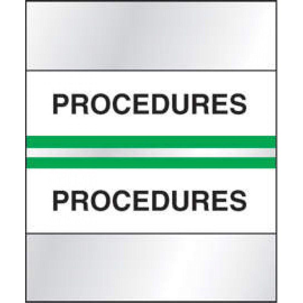 Chart Tab Paper Procedures 1 1/2" X 1 1/4" Green 100 Per Package