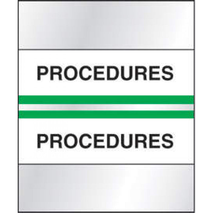 Chart Tab Paper Procedures 1 1/2" X 1 1/4" Green 100 Per Package