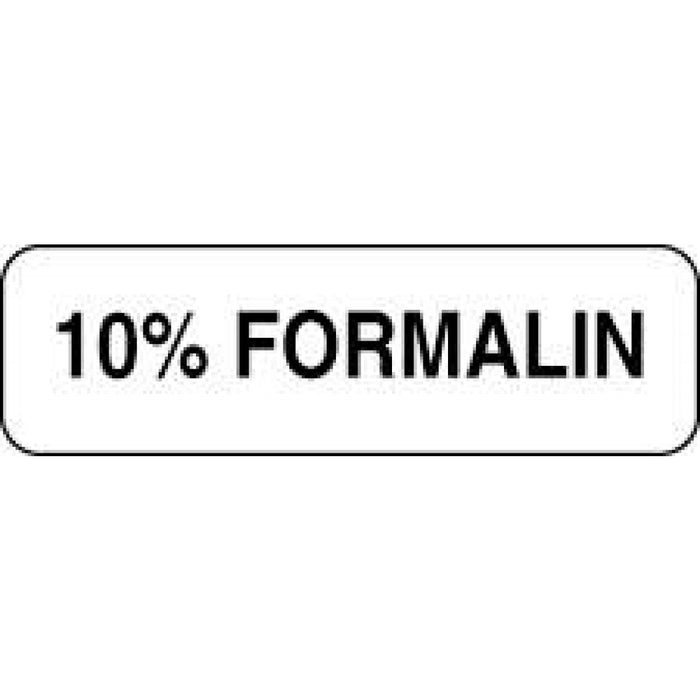 Label Paper Permanent 10% Formalin 1 1/4" X 3/8" White 1000 Per Roll