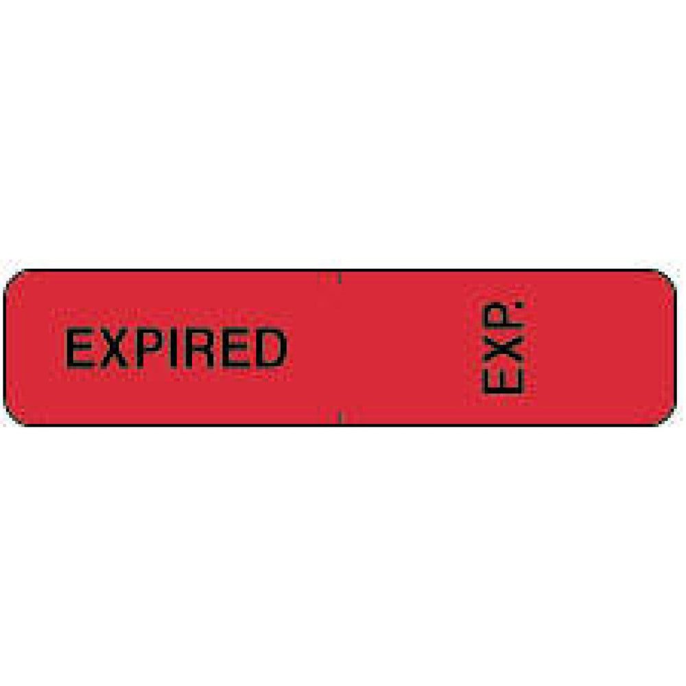 Label Wraparound Paper Permanent Expired Exp. 1 1/2" X 1/2" Fl. Red 1000 Per Roll