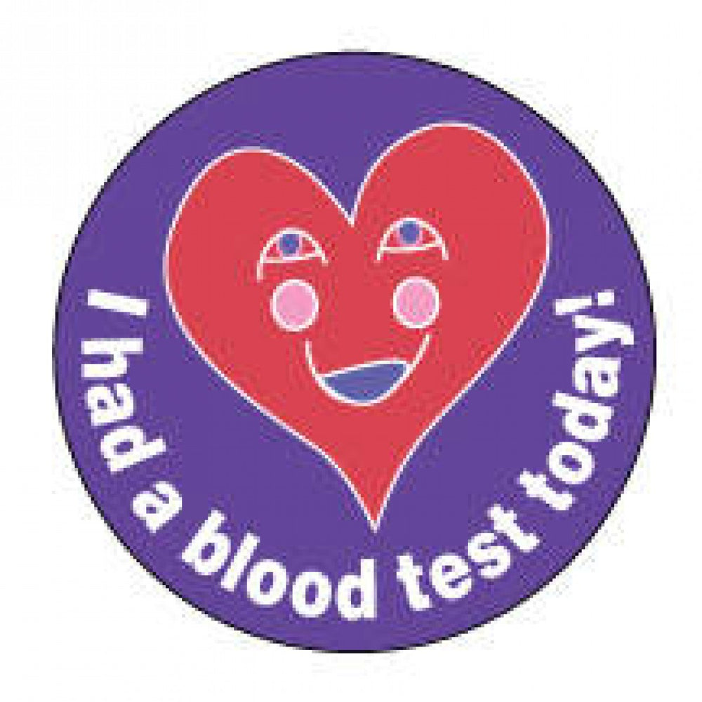 Label Pediatric Award Sticker Paper Permanent I Had A Blood Test Purple 250 Per Roll