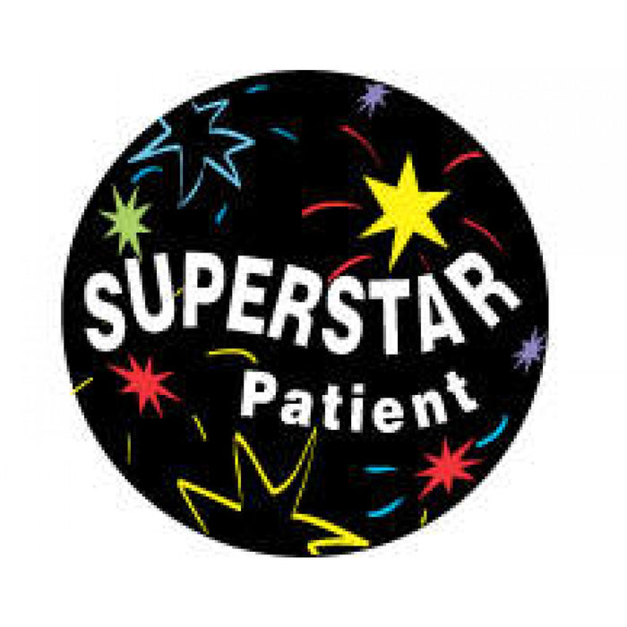 Label Pediatric Award Sticker Paper Permanent Superstar Patient Black 250 Per Roll
