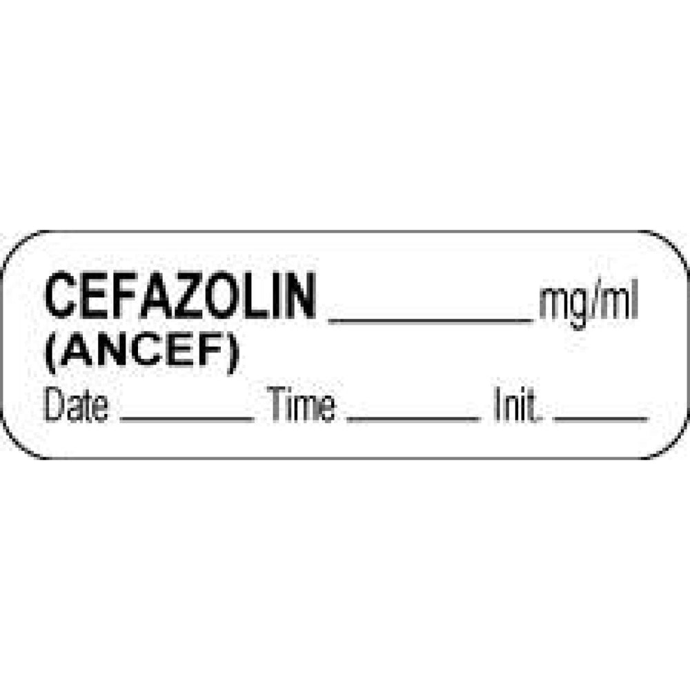 Anesthesia Label With Date, Time, And Initial Paper Permanent Cefazolin Mg/Ml 1 1/2" X 1/2" White 1000 Per Roll
