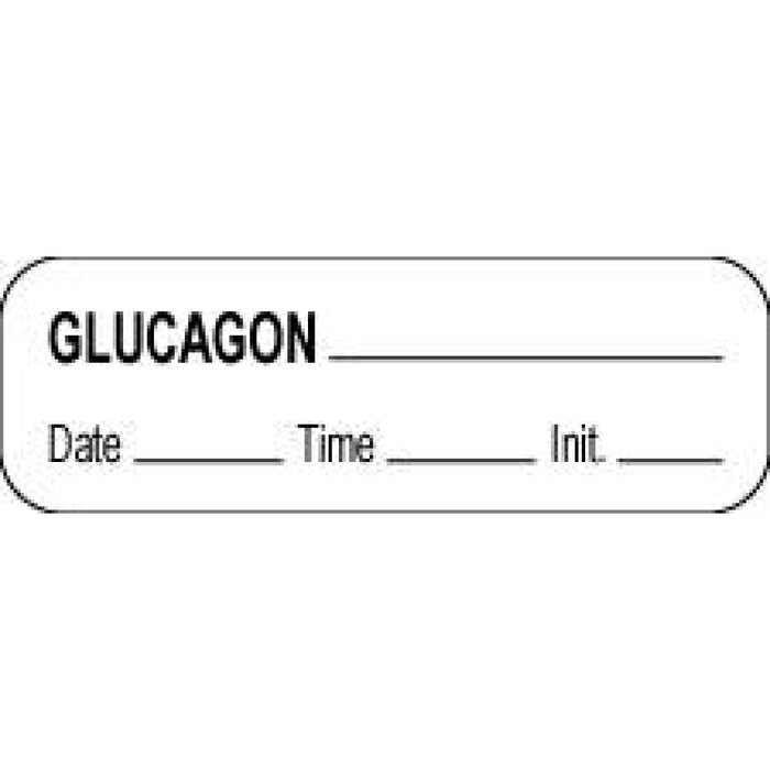 Anesthesia Label With Date, Time, And Initial Paper Permanent Glucagon 1 1/2" X 1/2" White 1000 Per Roll