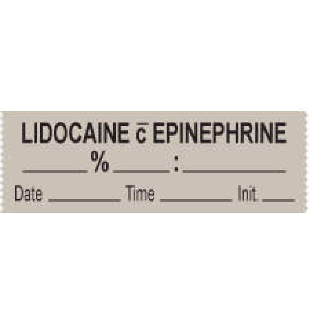 Anesthesia Tape With Date, Time, And Initial Removable Lidocaine Epinephrine 1" Core 1/2" X 500" Imprints Gray 333 500 Inches Per Roll