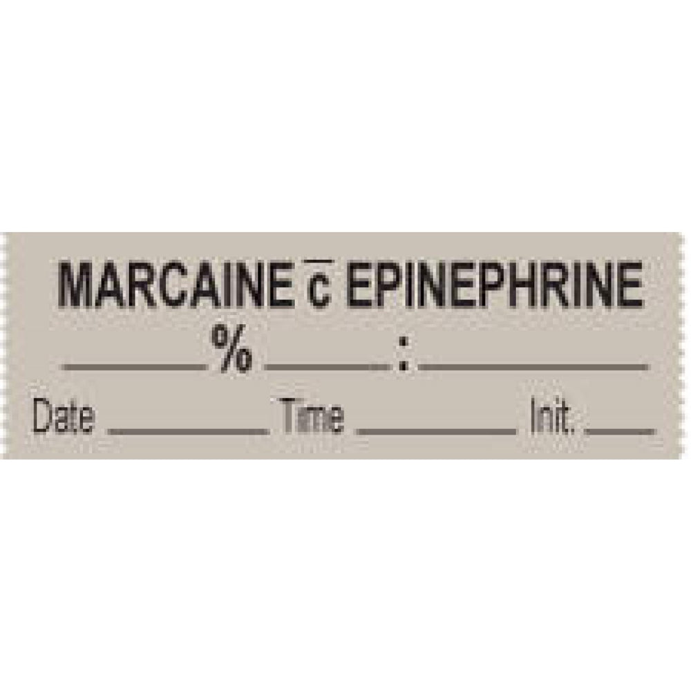 Anesthesia Tape With Date, Time, And Initial Removable Marcaine C 1" Core 1/2" X 500" Imprints Gray 333 500 Inches Per Roll