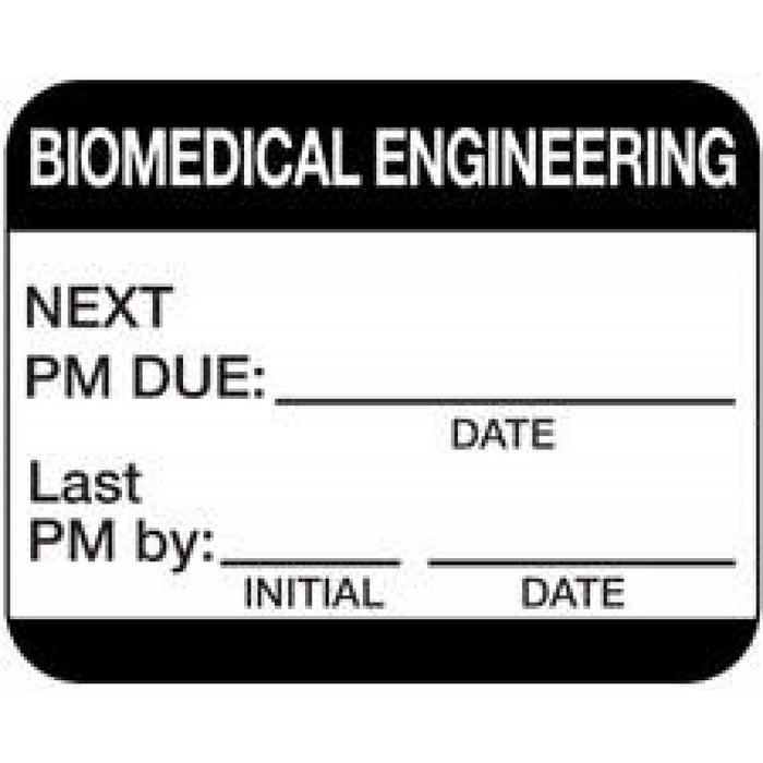 Label Self-Laminating Paper Permanent Biomedical Engineering 1" Core 1 1/4" X 1 Black 1000 Per Roll