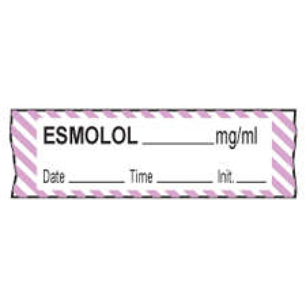 Anesthesia Tape With Date, Time, And Initial Removable Esmolol Mg/Ml 1" Core 1/2" X 500" Imprints White With Violet 333 500 Inches Per Roll