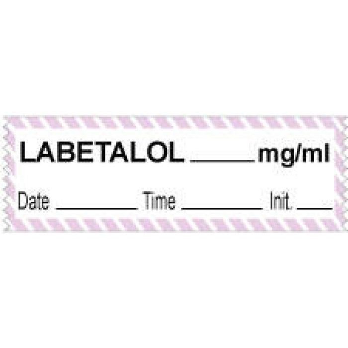 Anesthesia Tape With Date, Time, And Initial Removable Labetalol Mg/Ml 1" Core 1/2" X 500" Imprints White With Violet 333 500 Inches Per Roll