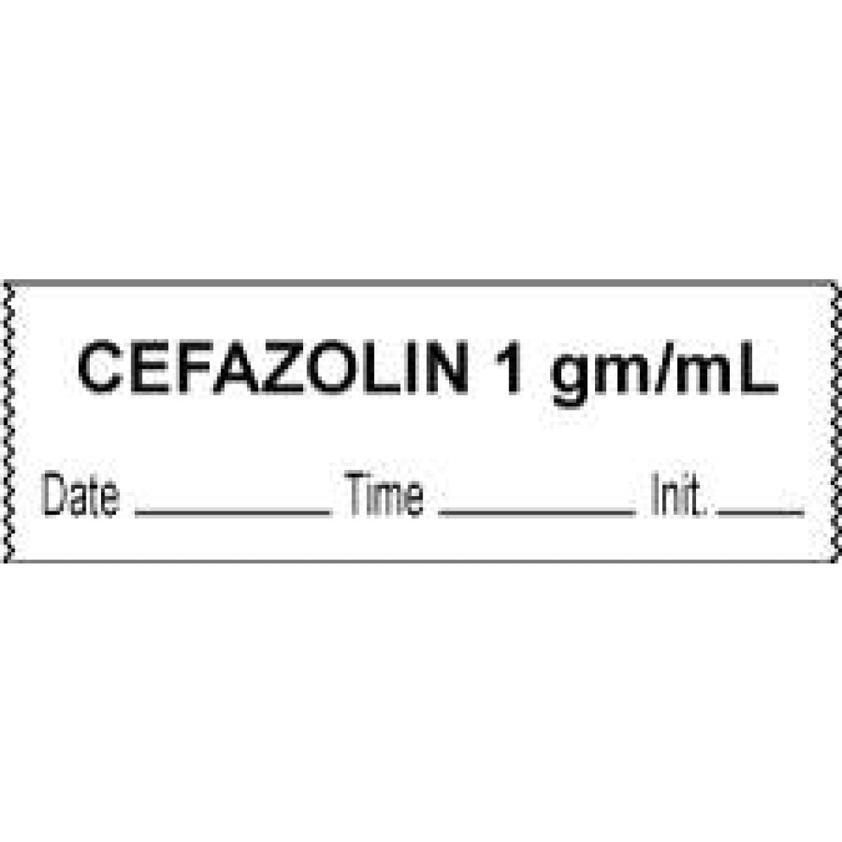 Anesthesia Tape With Date, Time & Initial (Removable) Cefazolin 1" Gm